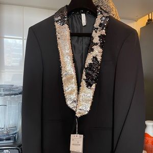 Zara Man slim fit with reversible sequin collar